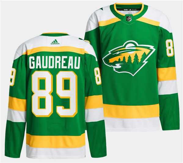 Men%27s Minnesota Wild #89 Frederick Gaudreau Green 2023-24 Stitched Jersey Dzhi->minnesota wilds->NHL Jersey